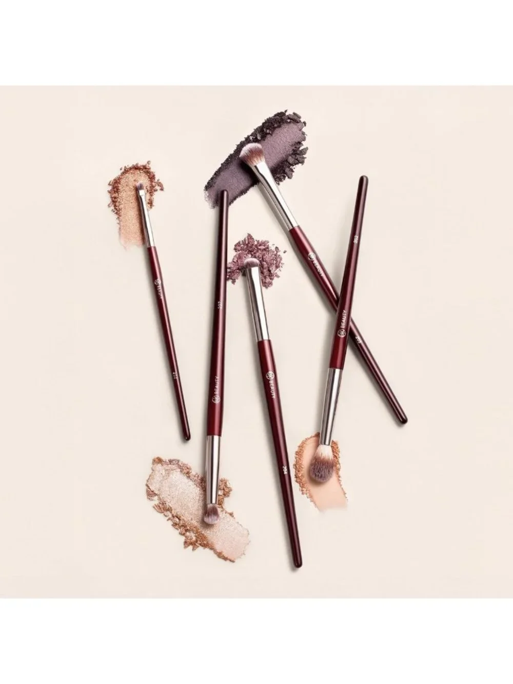 5-Piece Eyeshadow Brush Set for Hooded & Smaller Eyes | Blending, Smudging